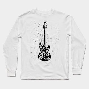 Electric Guitar Typography Long Sleeve T-Shirt